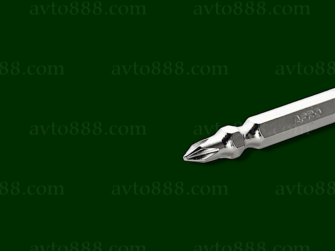 біта "+" 2-х стороння РН2-РН2х65 мм хром (10шт в уп)  "APRO"