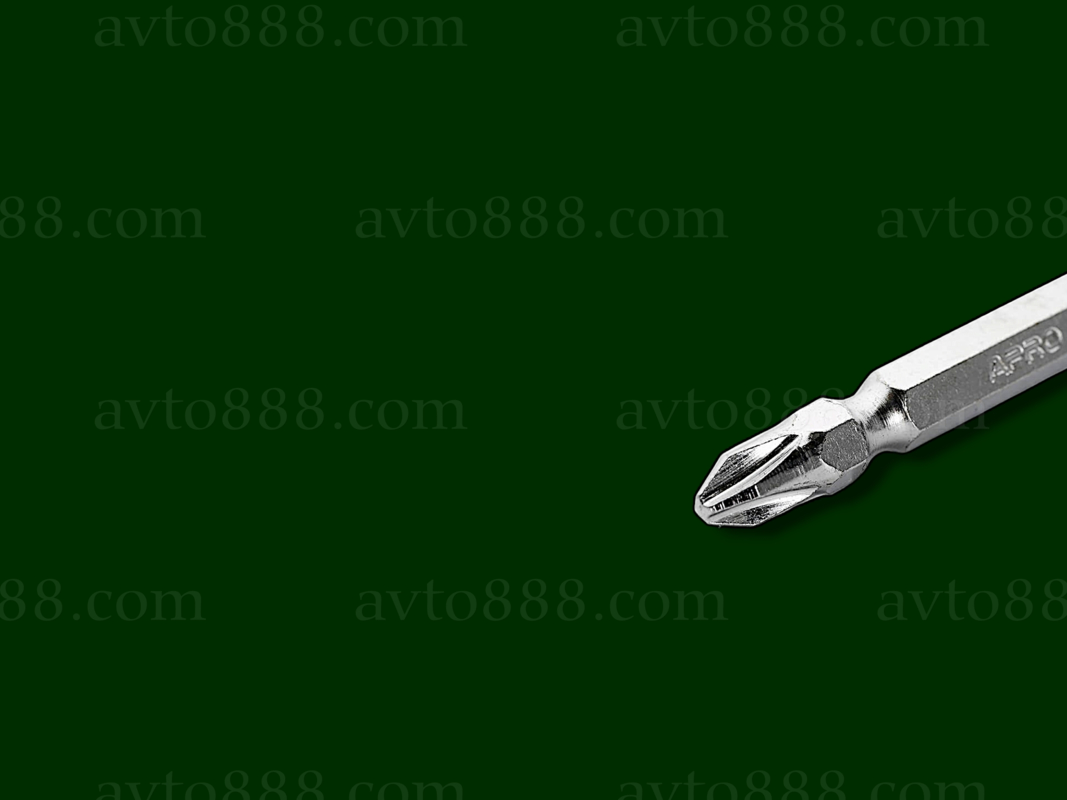 біта "+" 2-х стороння РZ1-РZ2х65 мм хром (10шт в уп)  "APRO"