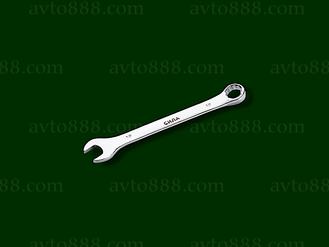 ключ ріжково-накидний 19мм  "Сила" полірований CrV