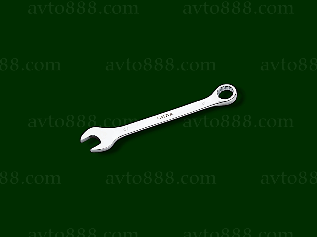 ключ ріжково-накидний 27мм  "Сила" полірований CrV