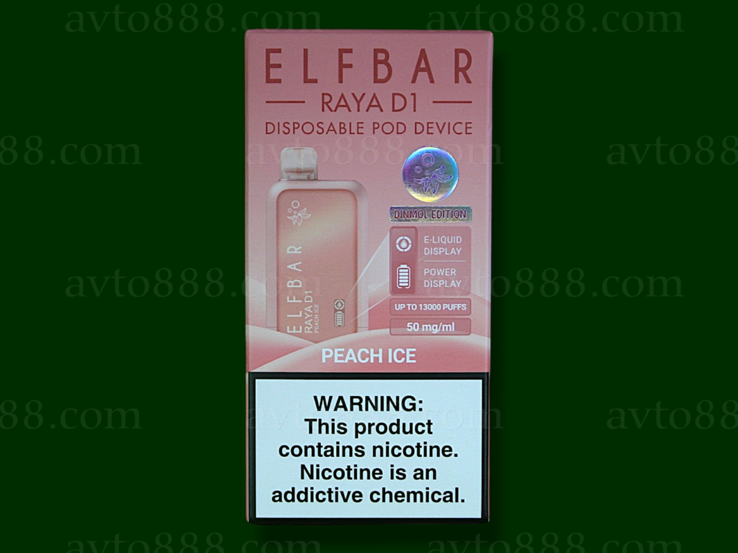 Elf Bar Raya D1 13000 Peach Ice (Персик Лед) 5% Одноразовый POD