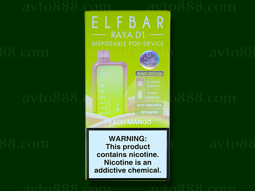 Elf Bar Raya D1 13000 Peach Mango (Персик Манго) 5% Одноразовый POD