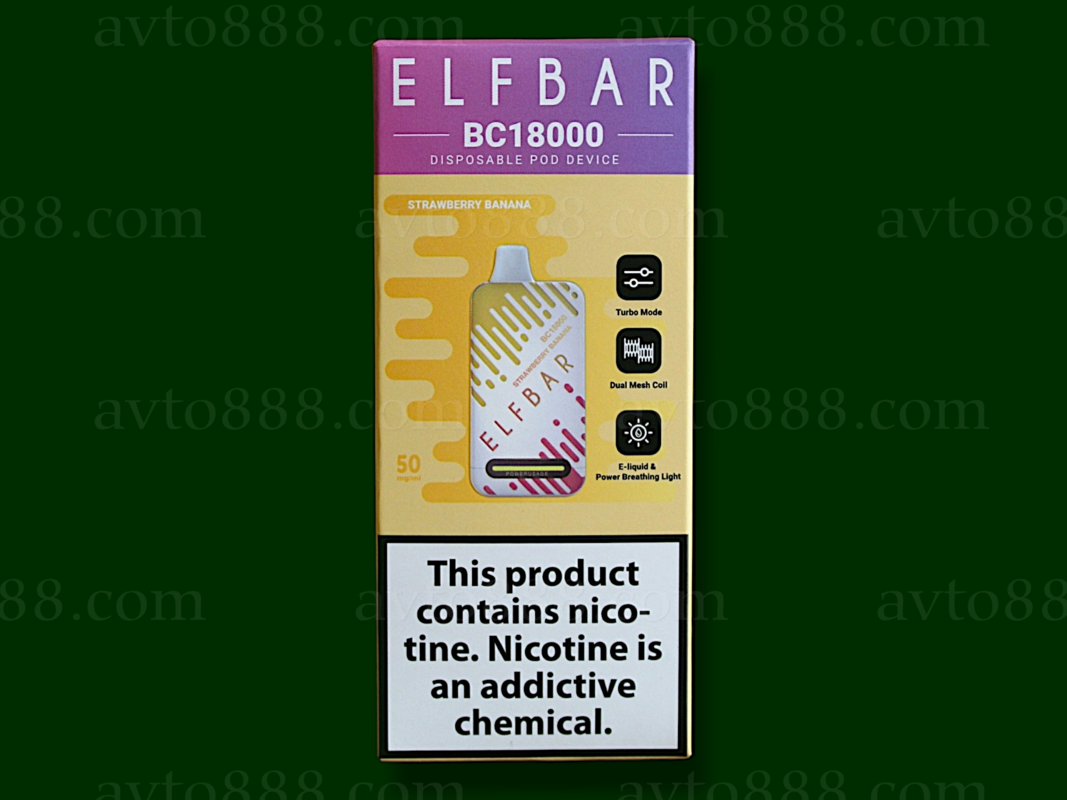 Elf Bar BC18000 Strawberry Banana (Клубника Банан) 5% Одноразовый POD