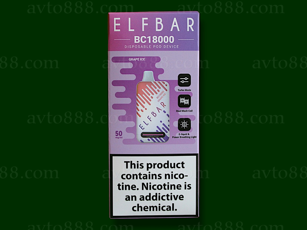 Elf Bar BC18000 Grape Ice (Виноград Лед) 5% Одноразовый POD