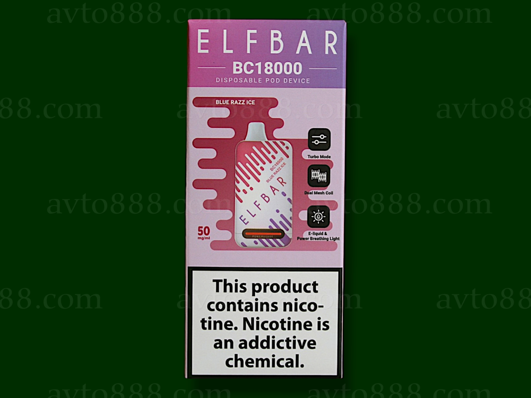 Elf Bar BC18000 Blue Razz Ice (Голубая Малина Лед) 5% Одноразовый POD