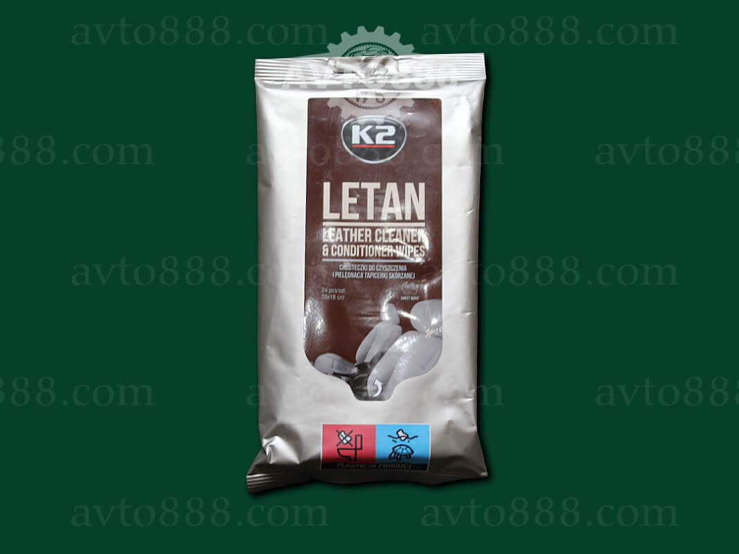 серветка волога для очищення шкіри (24шт) "K2"   (LETAN LEATHER CLEANER / CONDITIONNER WIPES)