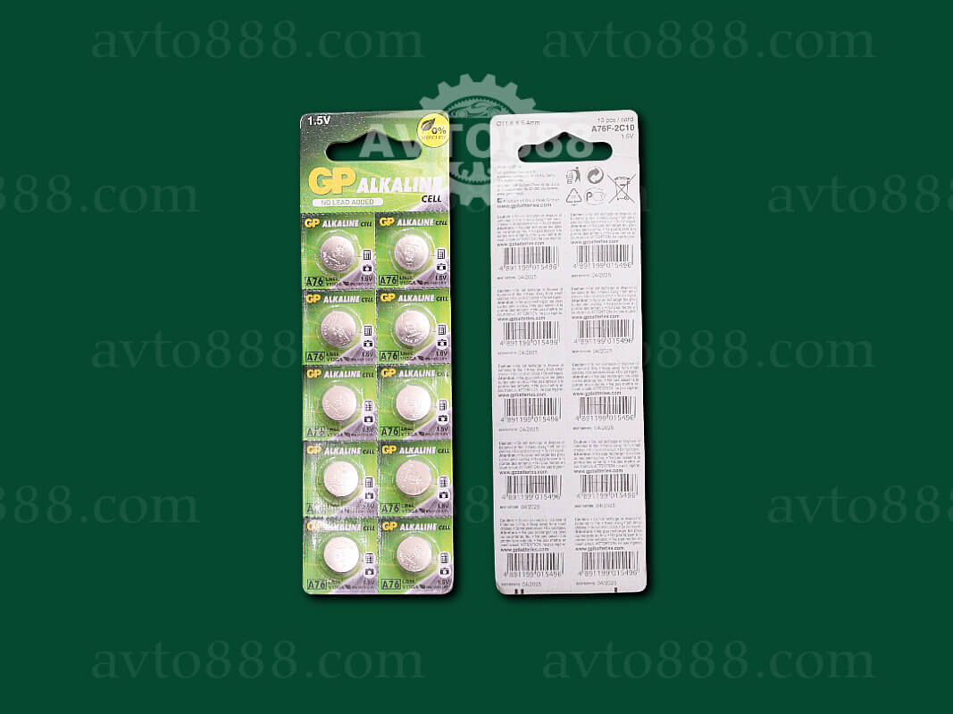 батарейка /таблетка/ LR44 (10шт) GP Alkaline 1.5V A76F-U10 Літієві