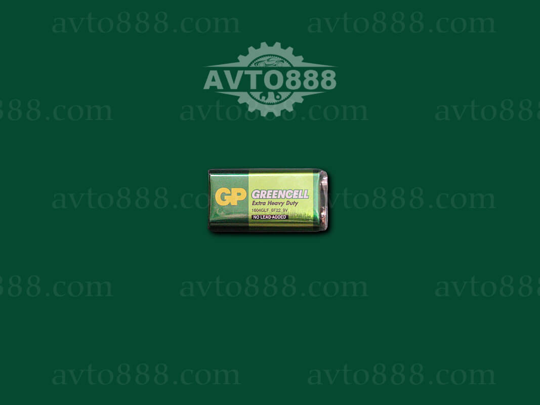 батарейка /прямокутна/ 6F22 GP GREENCELL 9.0V Сольові, 1604GLF-S1