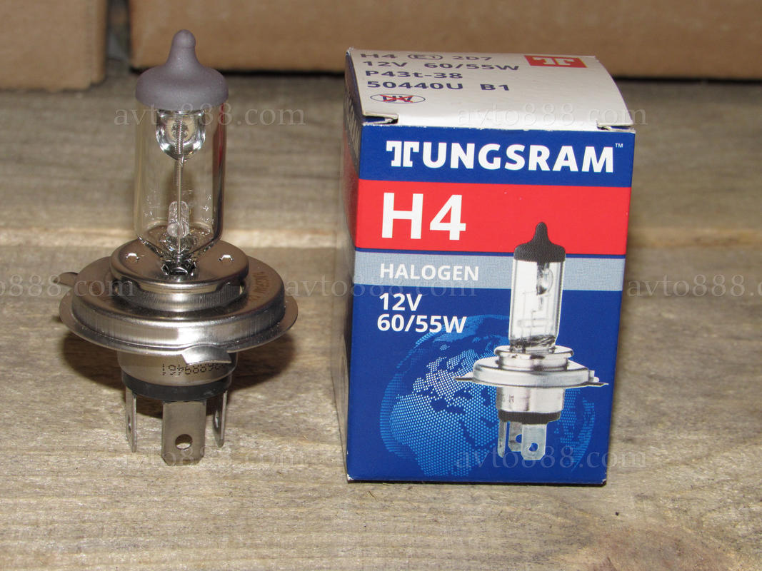 лампочка 12v Н4 P43 60/55W  "Tungsram"