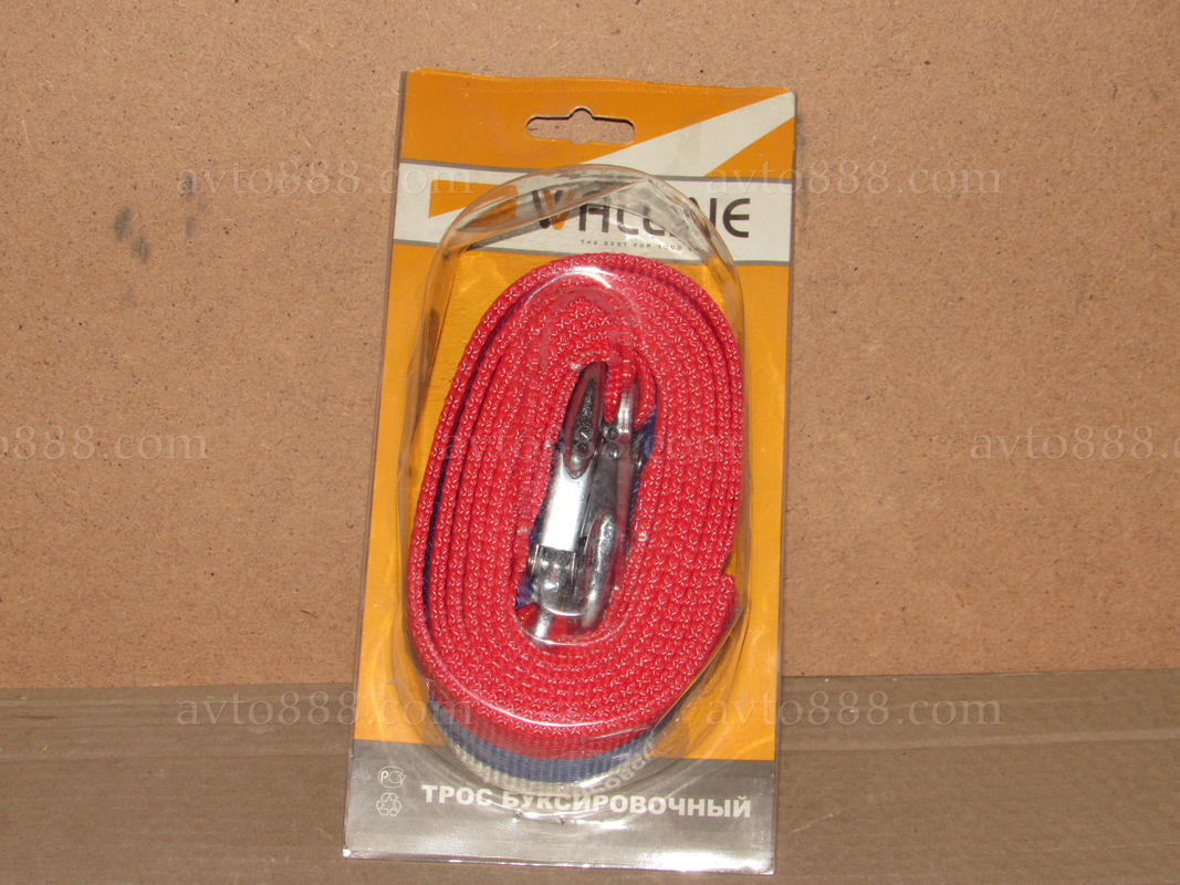 трос буксиров. 2т*4,5м*50мм "Сила"